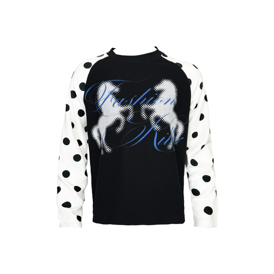 Polka-dot Waffle Long-Sleeve