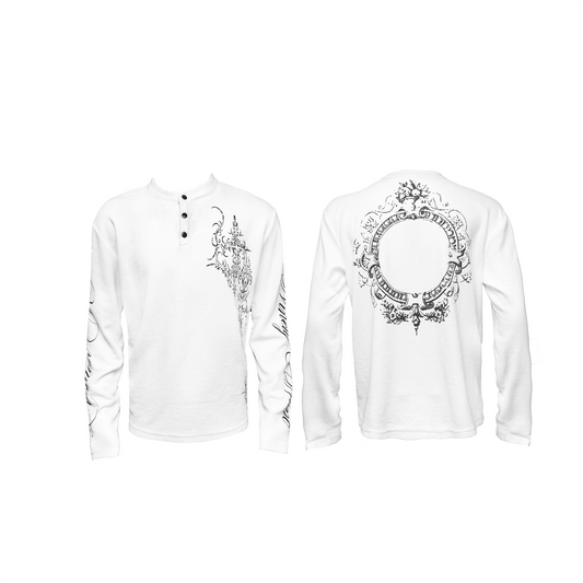 Print Henley Long-Sleeve